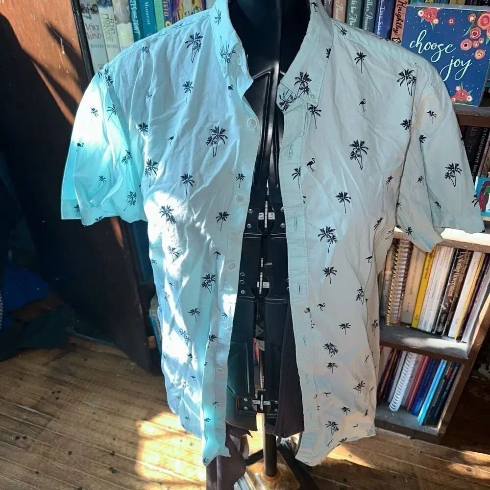 Denim & Flower vacationcore tropical palm tree M shirt